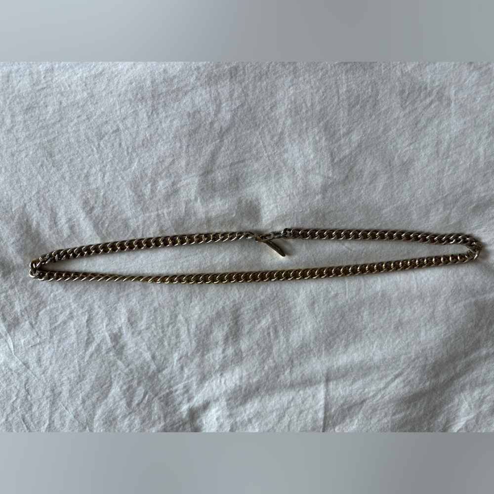 Gold chain belt with belt hook clasp